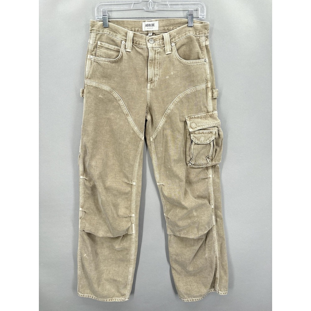 AGOLDE Jeans Womens 26 Beige Nera High Rise Utility Carpenter‎ Cargo Pants